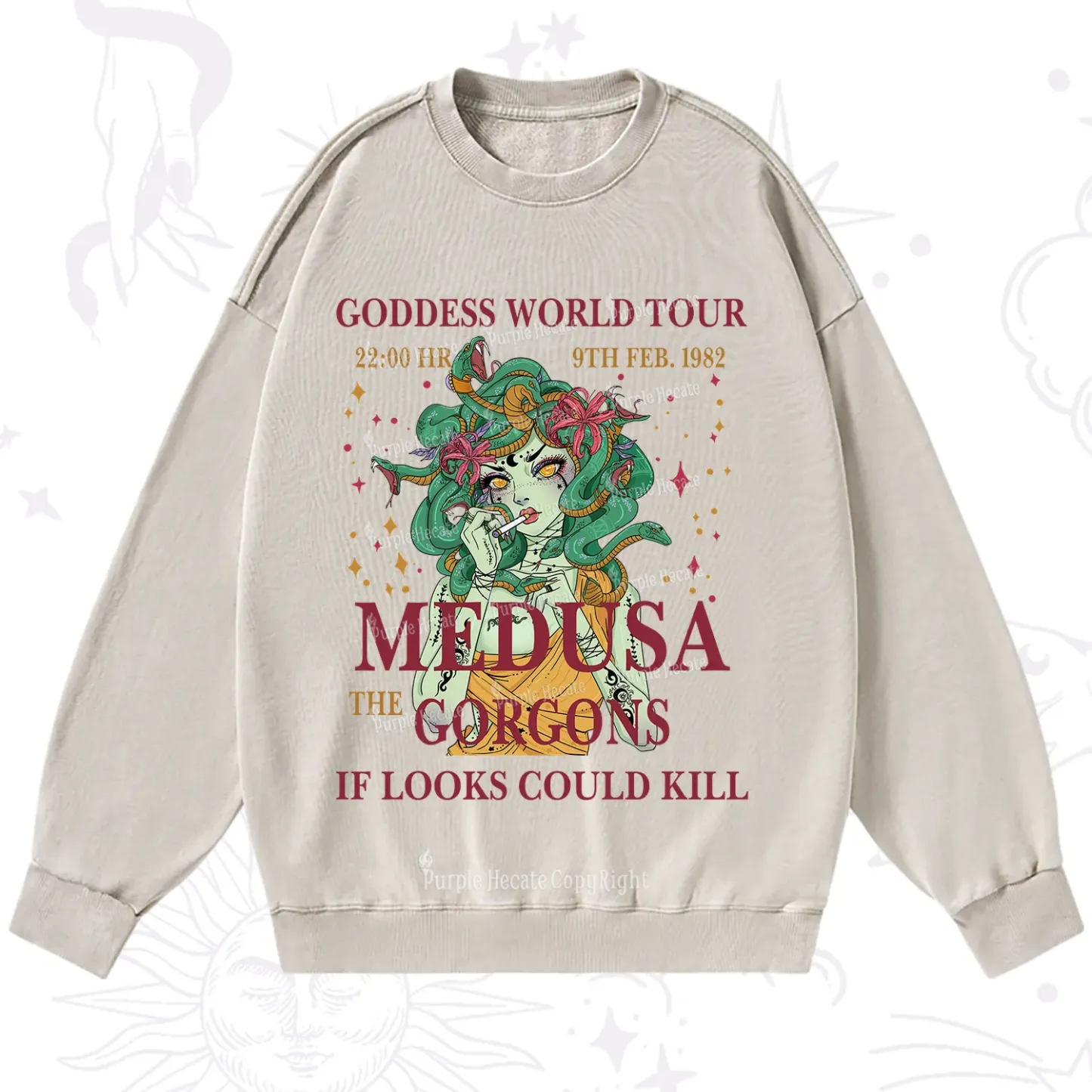 Purplehecate Medusa The Gorgons Washed Sweatshirt