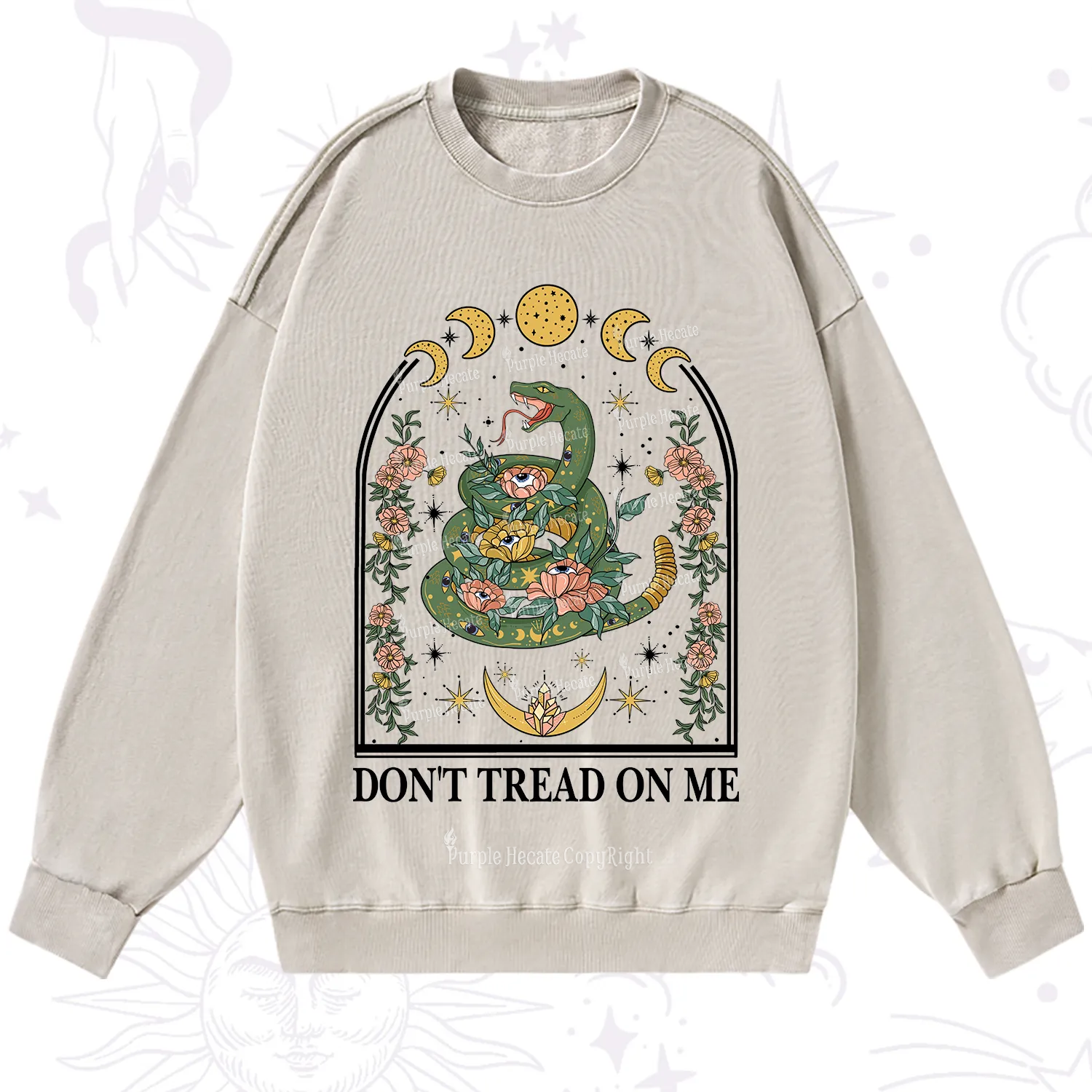 Purplehecate Don't Tread On Me Washed Sweatshirt