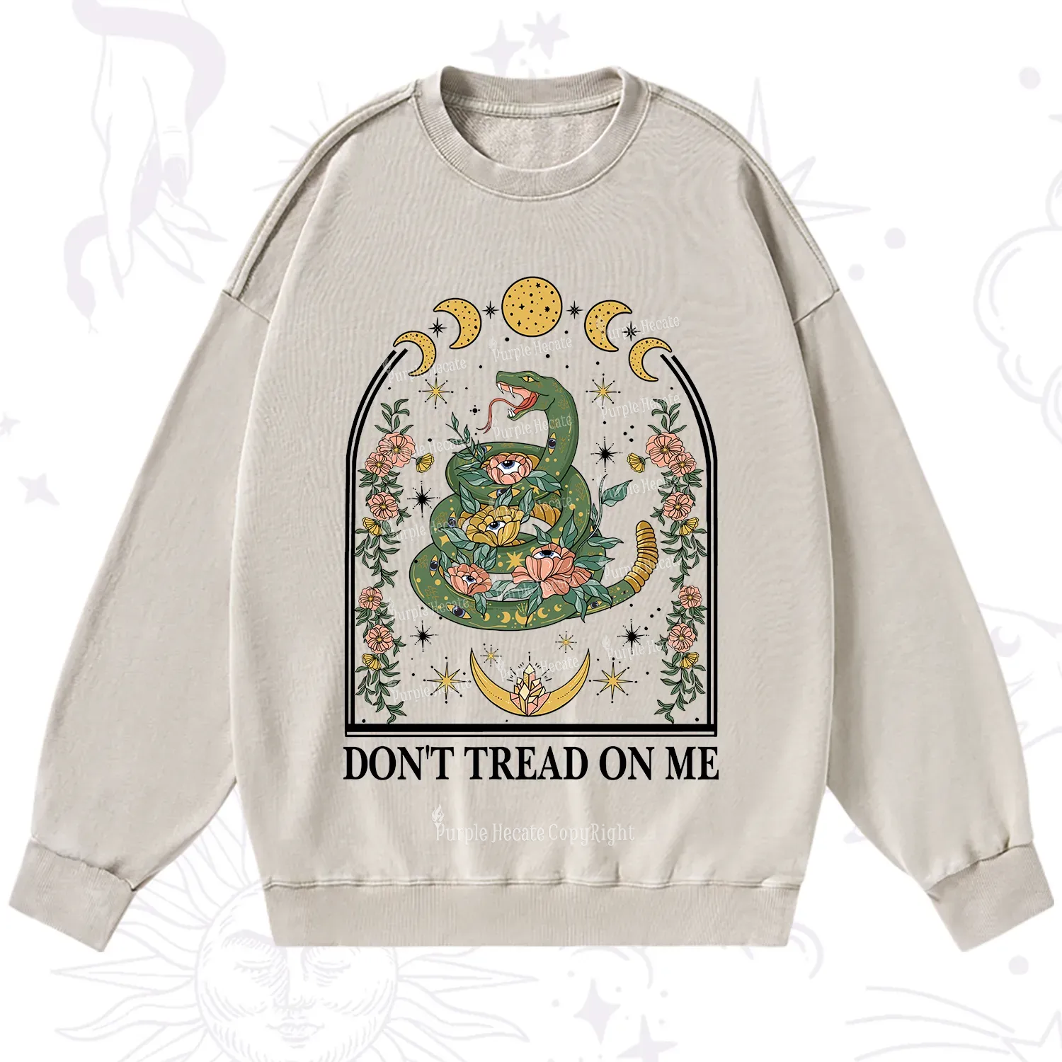 Purplehecate Don't Tread On Me Washed Sweatshirt
