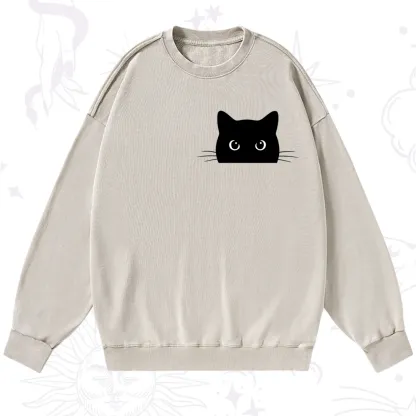 Purplehecate Black Cat Washed Sweatshirt