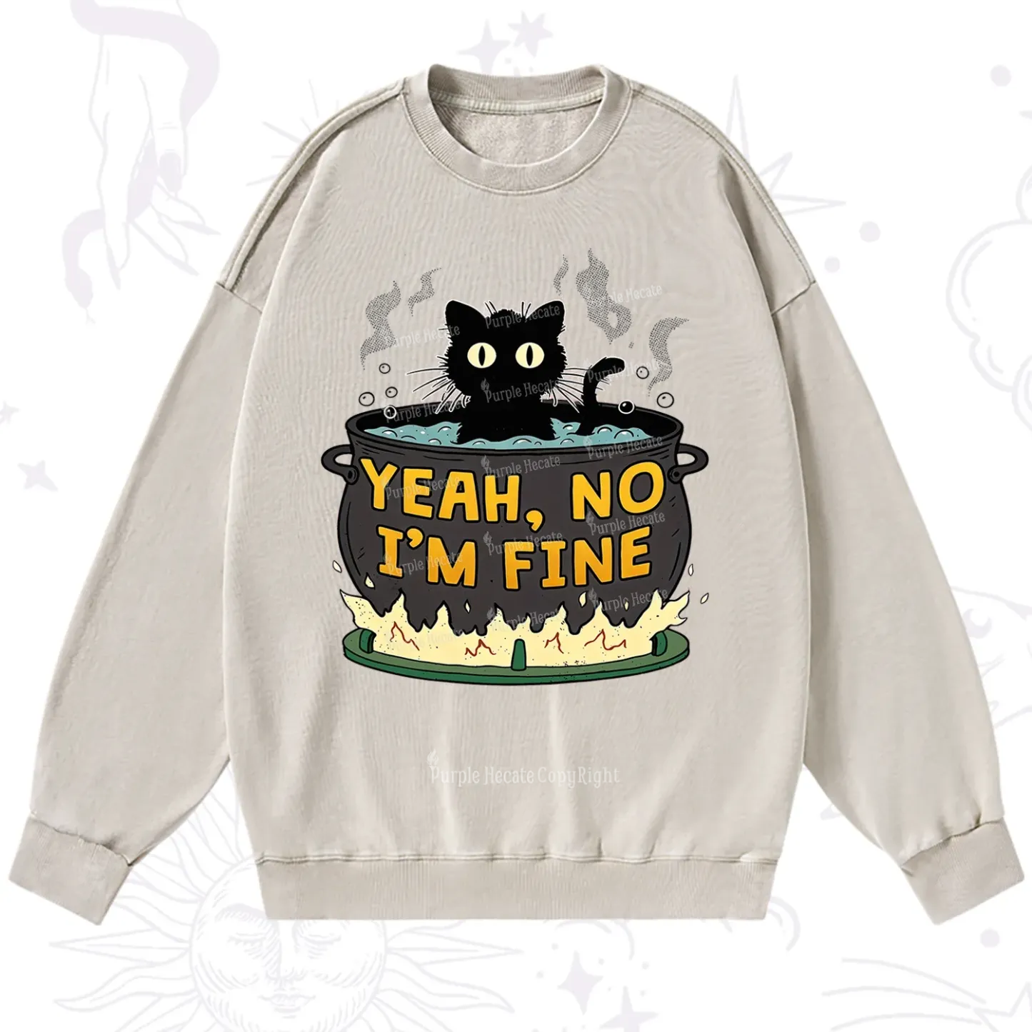 Purplehecate Yeah No I'm Fine Washed Sweatshirt