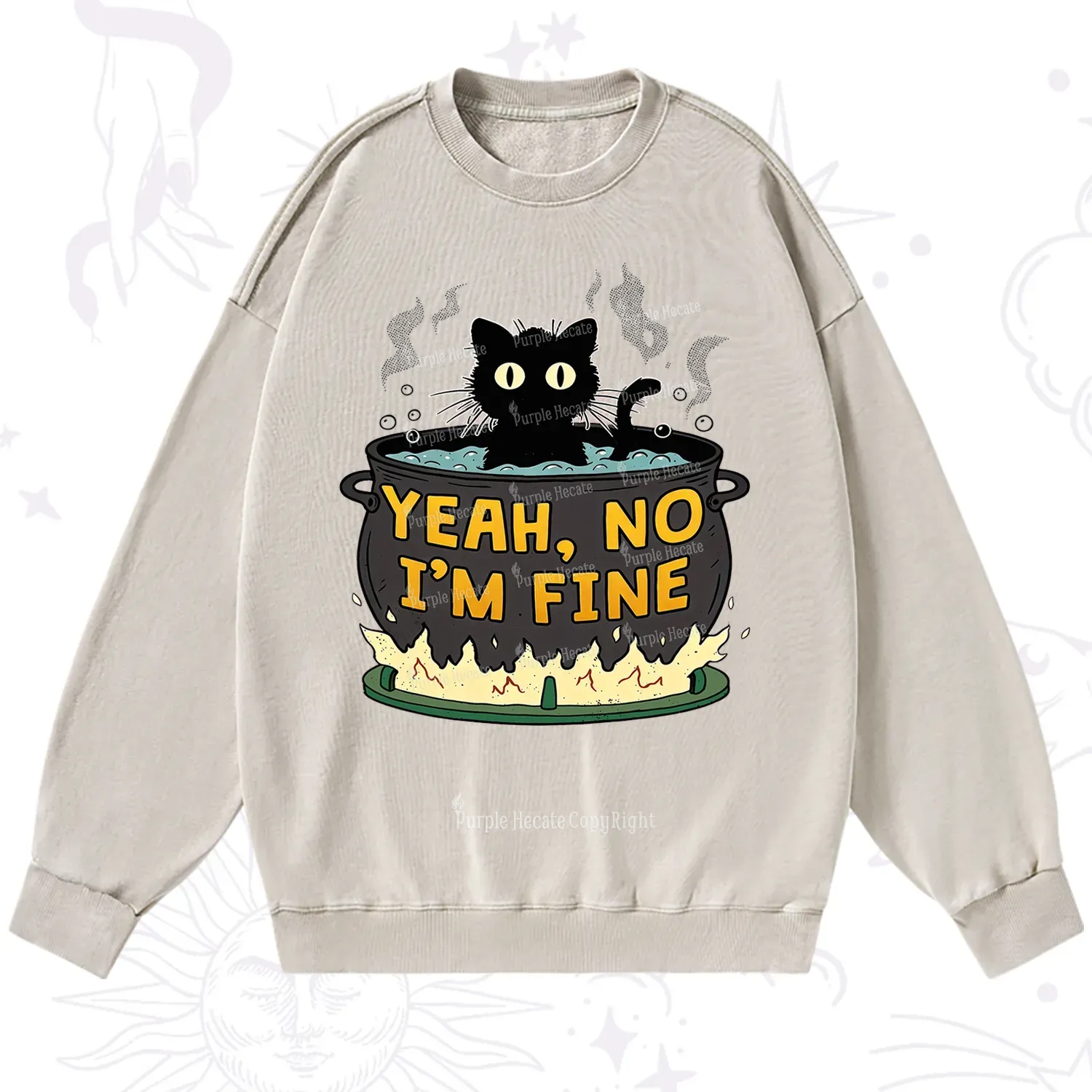 Purplehecate Yeah No I'm Fine Washed Sweatshirt