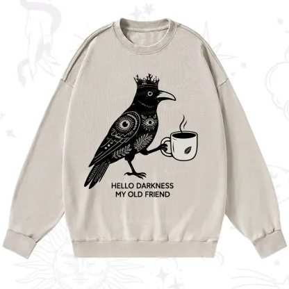 Purplehecate Hello Darkness My Old Friend Washed Sweatshirt