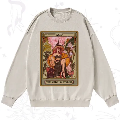 Purplehecate The Witch Guitarist Tarot Washed Sweatshirt