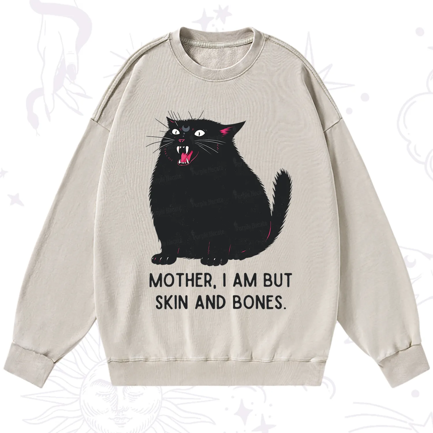 Purplehecate Mom I Am But Skin And Bones Washed Sweatshirt