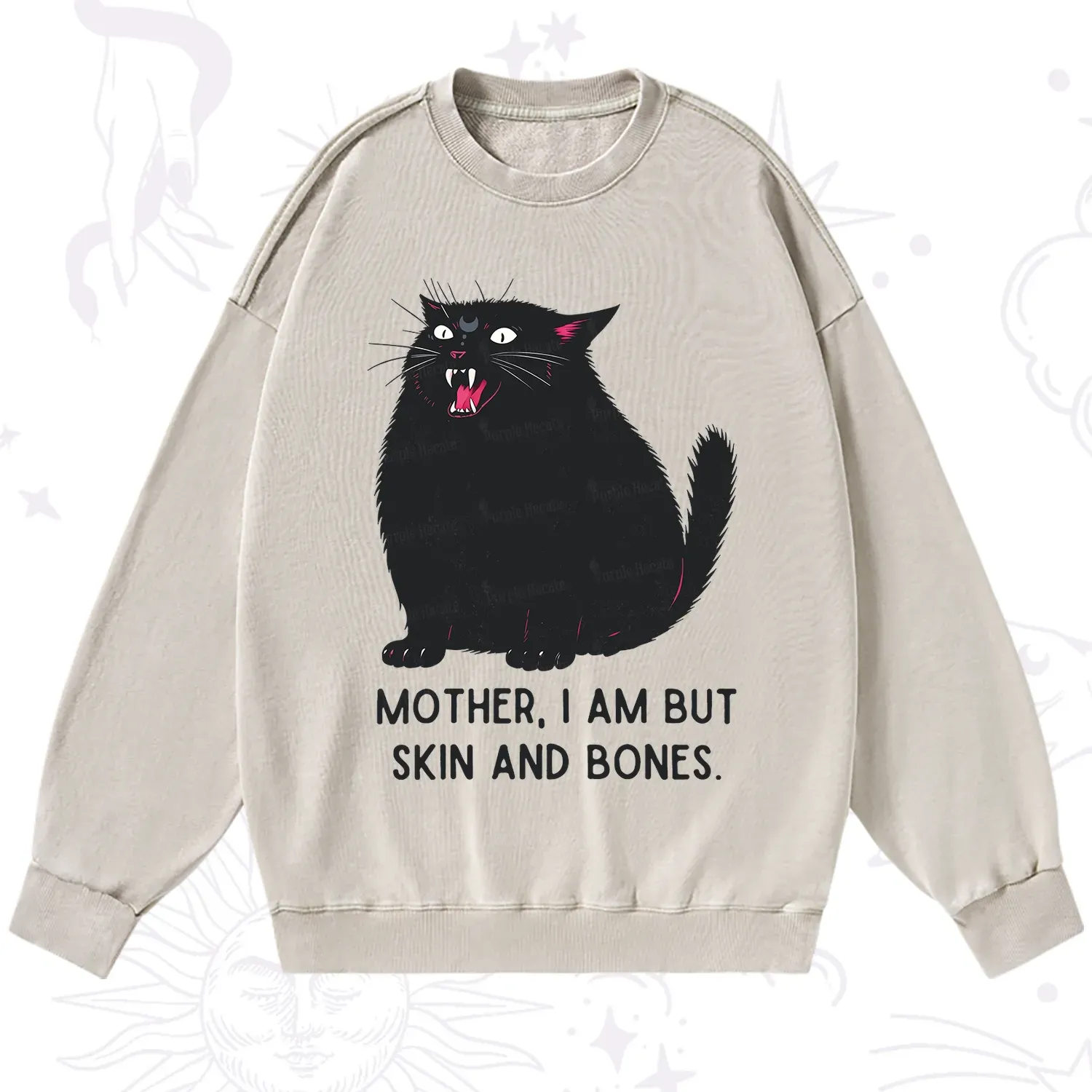 Purplehecate Mom I Am But Skin And Bones Washed Sweatshirt