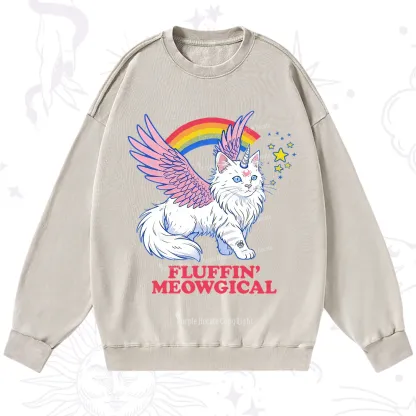 Purplehecate Fluffin Meowgical Washed Sweatshirt