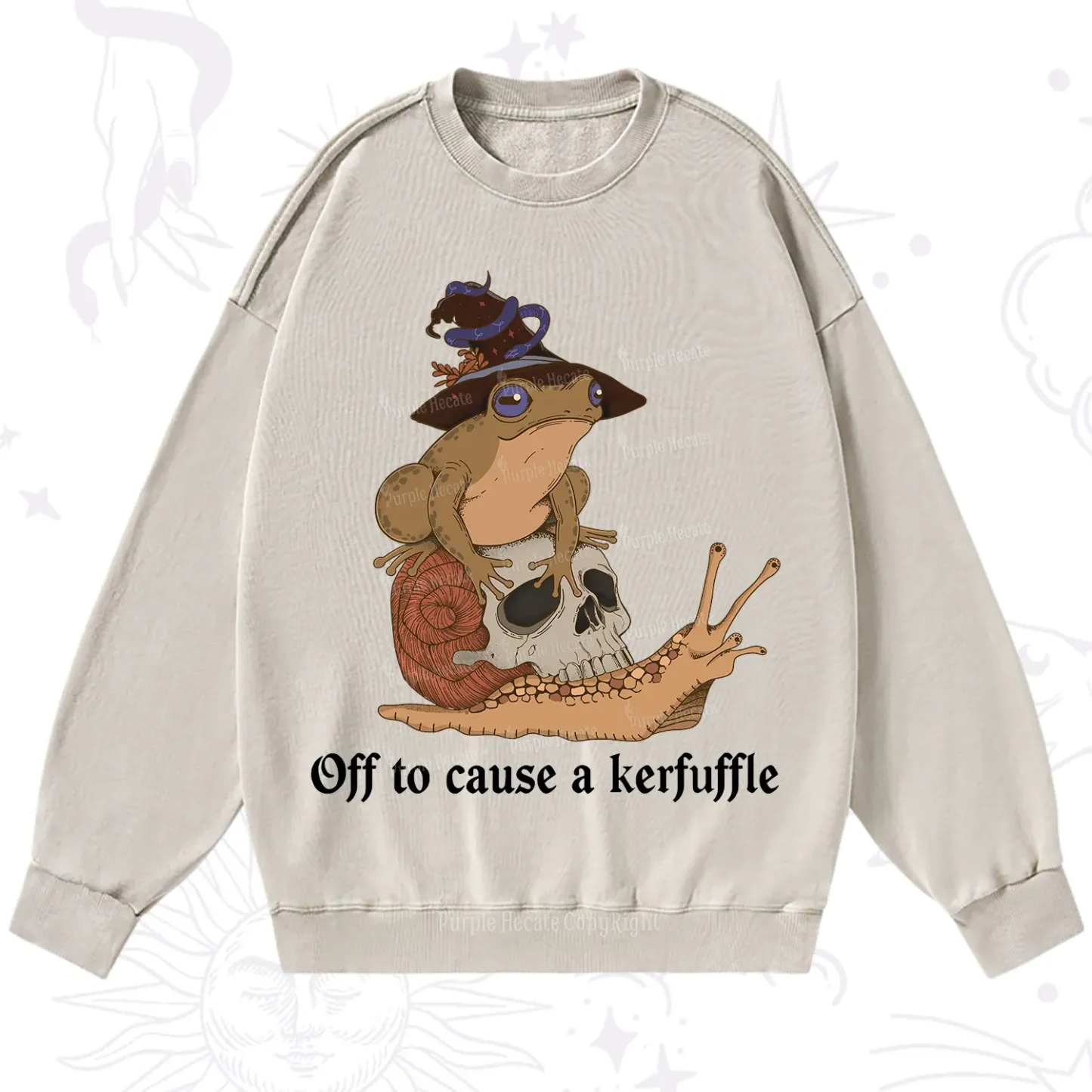 Purplehecate Off To Cause A Kerfuffle Washed Sweatshirt
