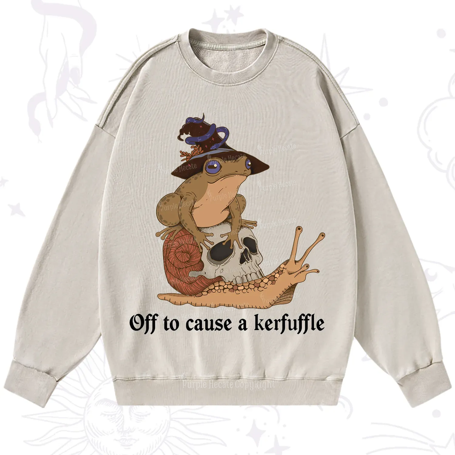 Purplehecate Off To Cause A Kerfuffle Washed Sweatshirt