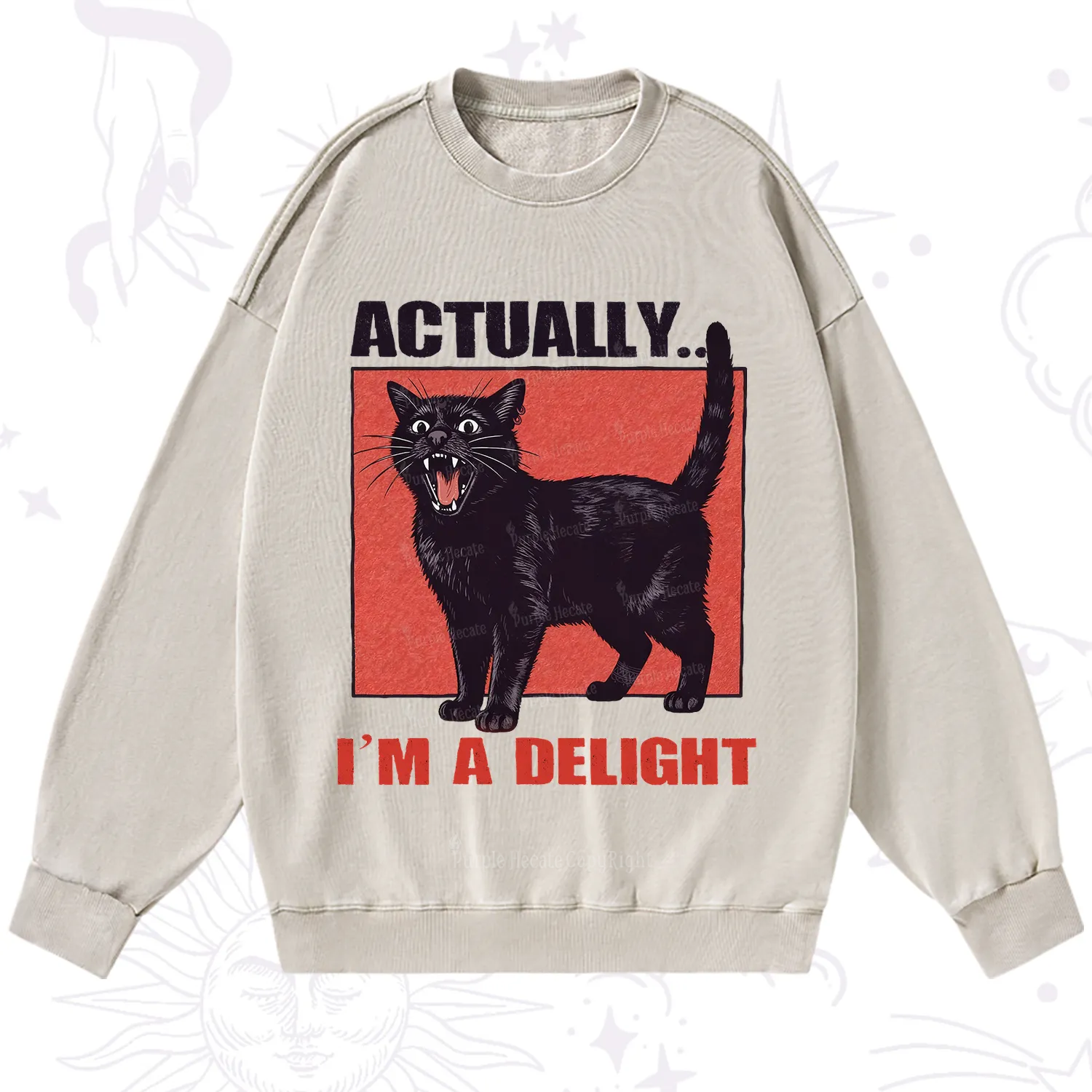 Purplehecate Actually Im a Delight Washed Sweatshirt