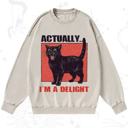 Purplehecate Actually Im a Delight Washed Sweatshirt