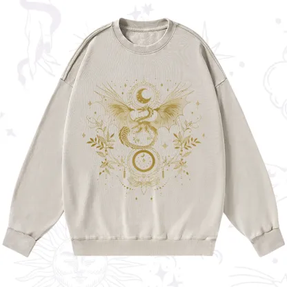 Purplehecate Celestial Dragon Moon Phase Washed Sweatshirt