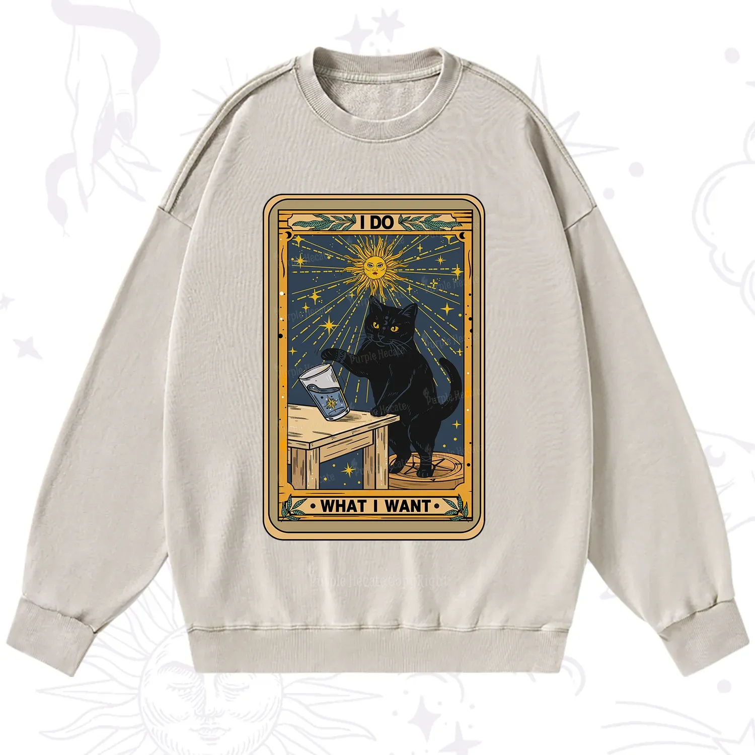 Purplehecate I Do What I Want Cats Washed Sweatshirt