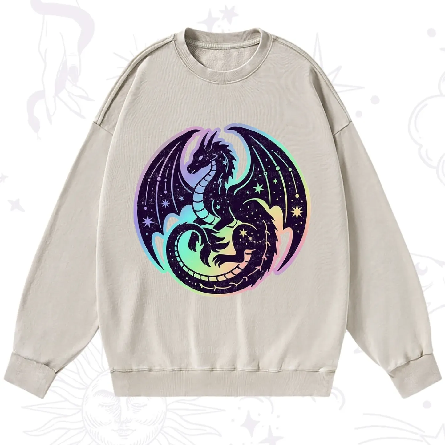 Purplehecate Cosmic Dragon Washed Sweatshirt