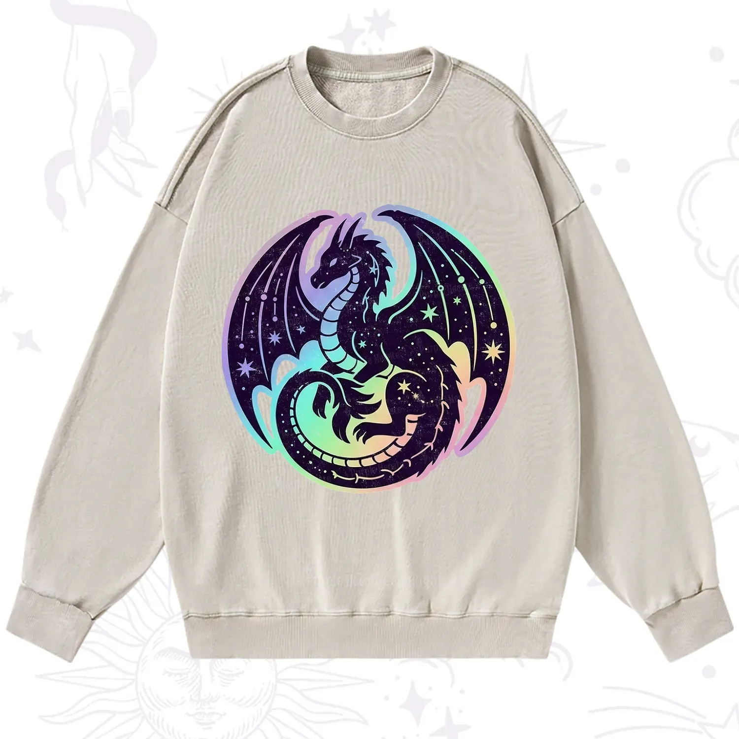 Purplehecate Cosmic Dragon Washed Sweatshirt