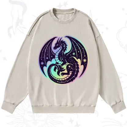 Purplehecate Cosmic Dragon Washed Sweatshirt