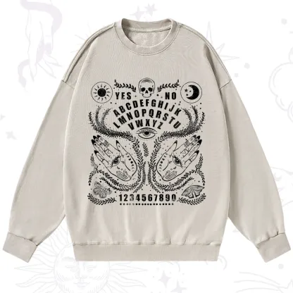 Purplehecate Ouija Spirit Board Washed Sweatshirt