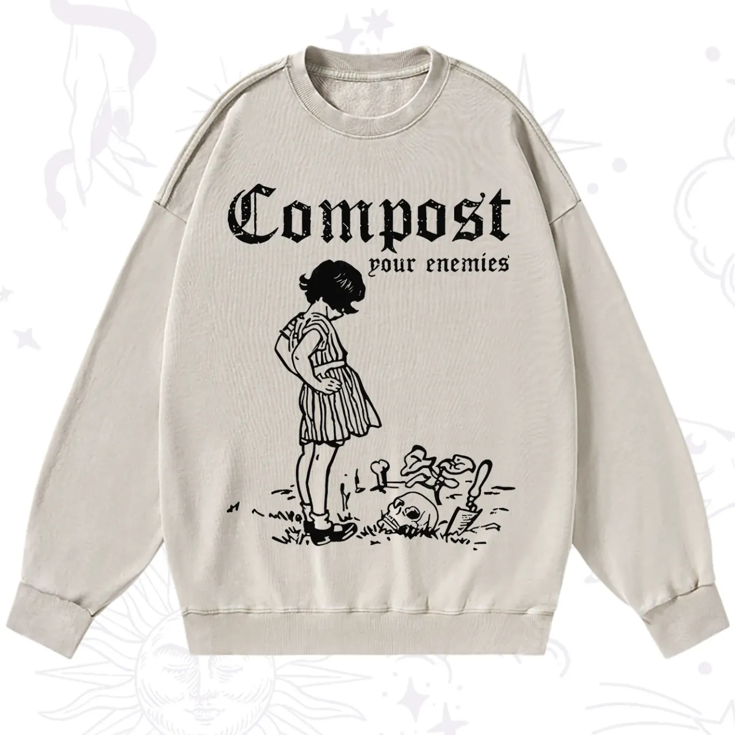 Purplehecate Compost Your Enemies Washed Sweatshirt