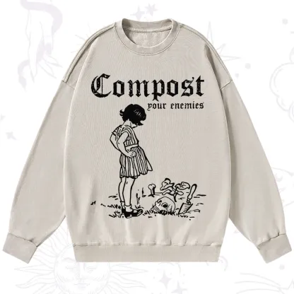 Purplehecate Compost Your Enemies Washed Sweatshirt