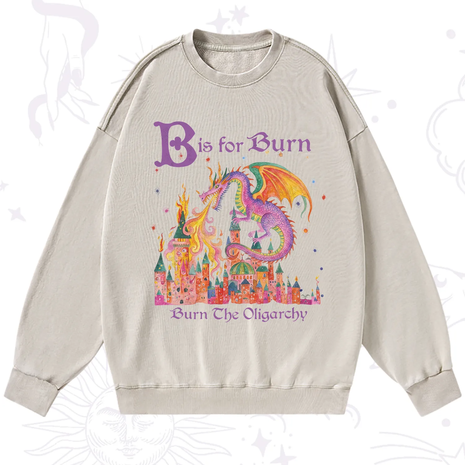 Purplehecate Burn The Oligarchy Washed Sweatshirt