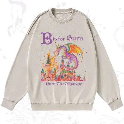 Purplehecate Burn The Oligarchy Washed Sweatshirt