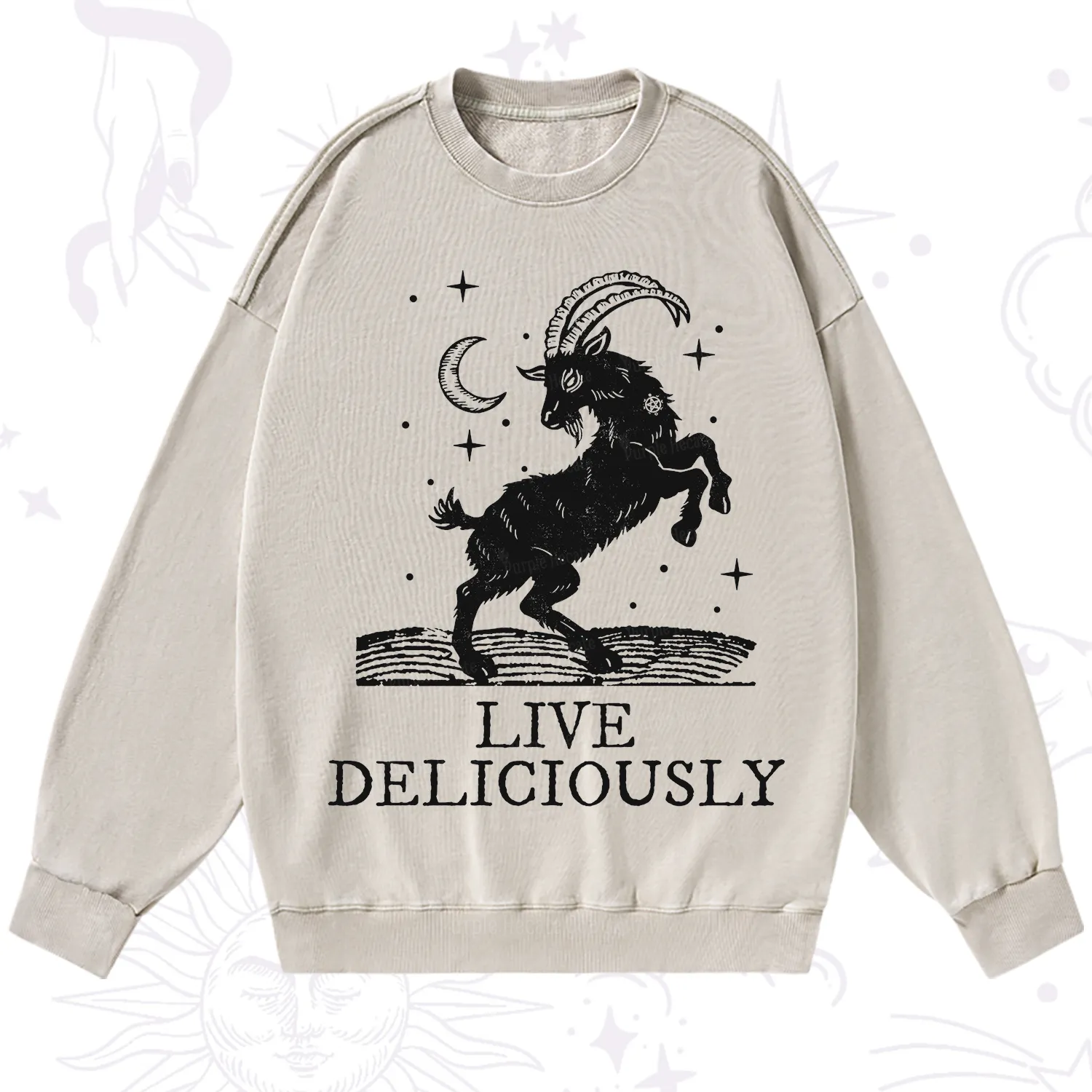 Purplehecate Live Deliciously Washed Sweatshirt