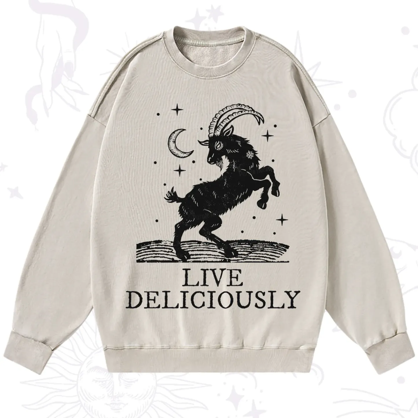 Purplehecate Live Deliciously Washed Sweatshirt