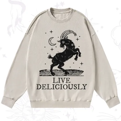 Purplehecate Live Deliciously Washed Sweatshirt