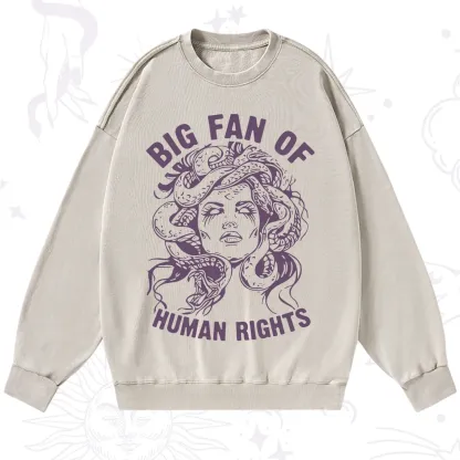 Purplehecate Big Fan of Human Rights Washed Sweatshirt