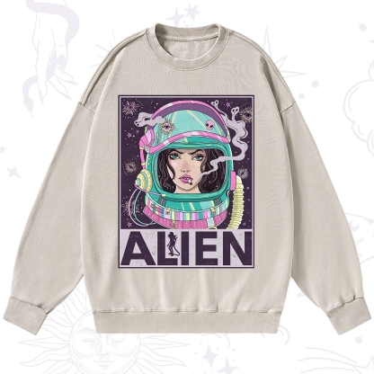 Purplehecate Galactic Encounter Washed Sweatshirt