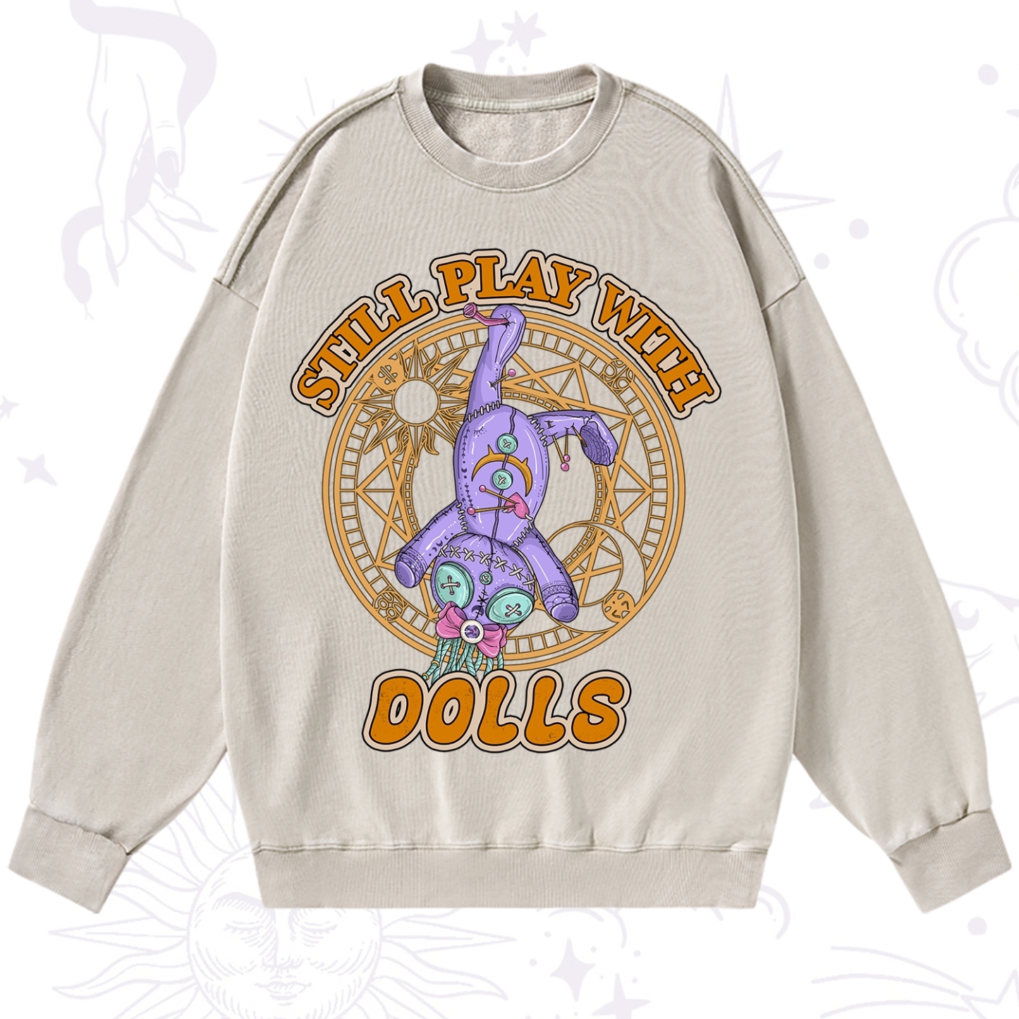 Purplehecate Still Plays With Dolls Washed Sweatshirt