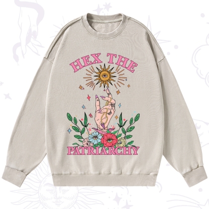 Purplehecate Hex The Patriarchy Witchy Washed Sweatshirt