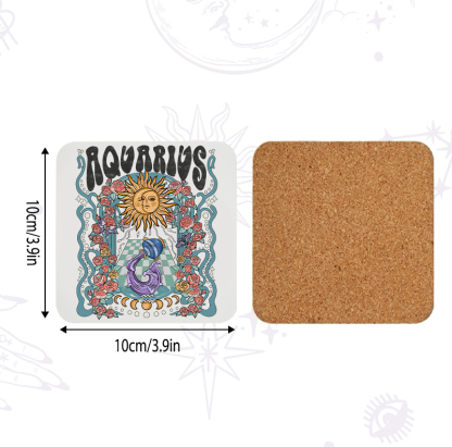 Purplehecate Aquarius Spirit Zodiac Coaster