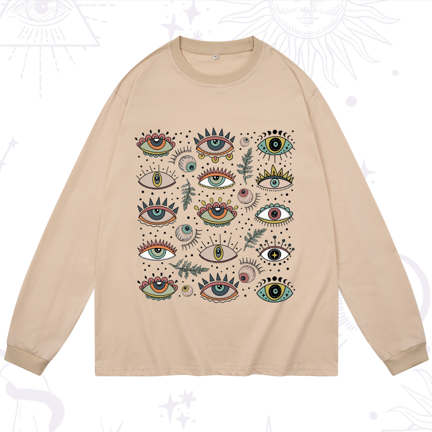 Purplehecate Evil Eye Array Long Sleeve T-Shirt