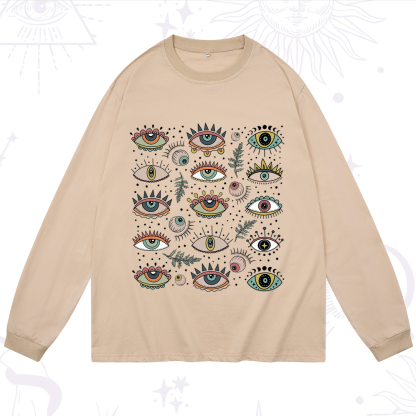Purplehecate Evil Eye Array Long Sleeve T-Shirt