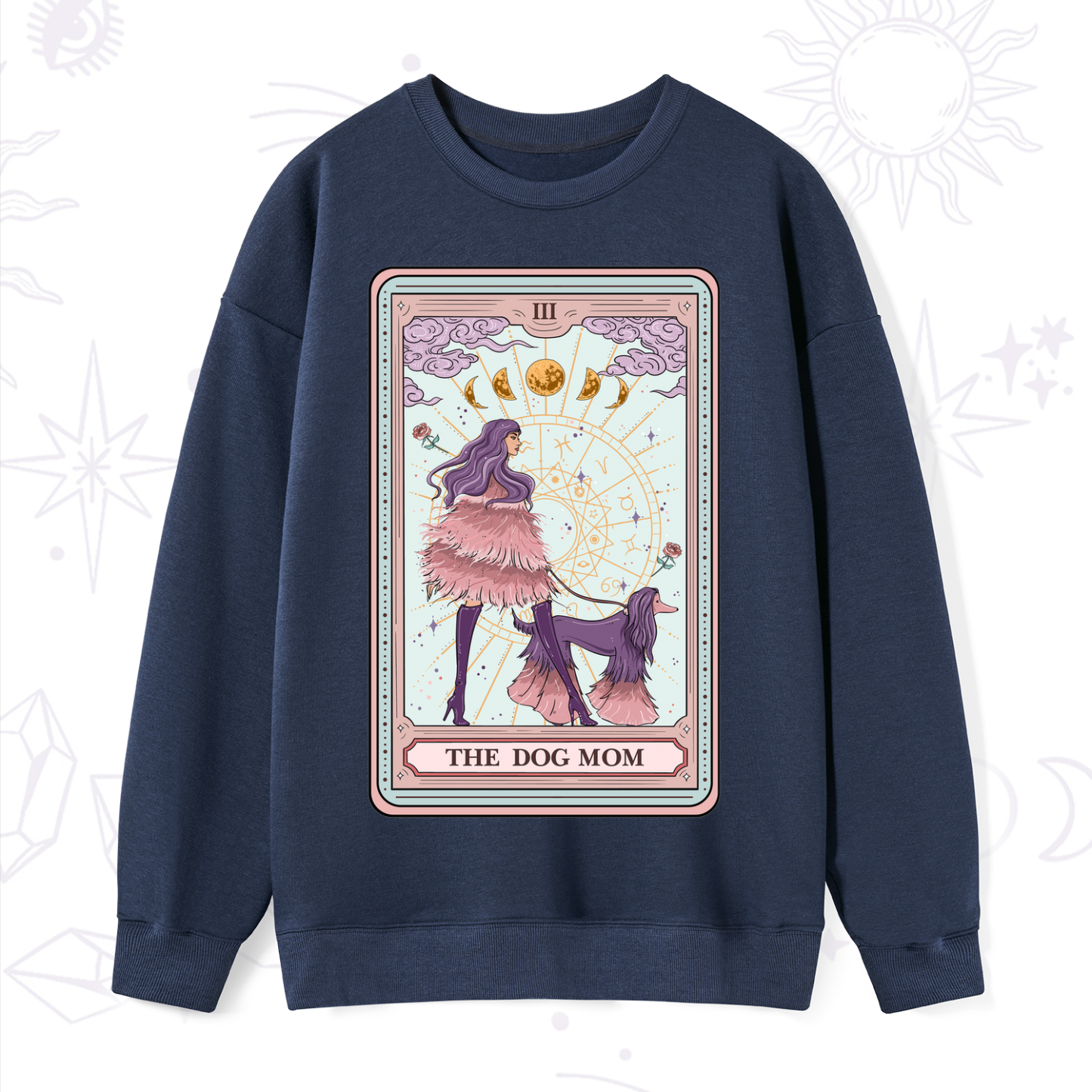 Purplehecate The Fashionable Dog Mom Tarot Card Sweatshirt