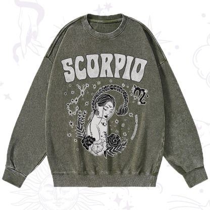 Purplehecate Scorpio Zodiac Glyphs  Washed Sweatshirt