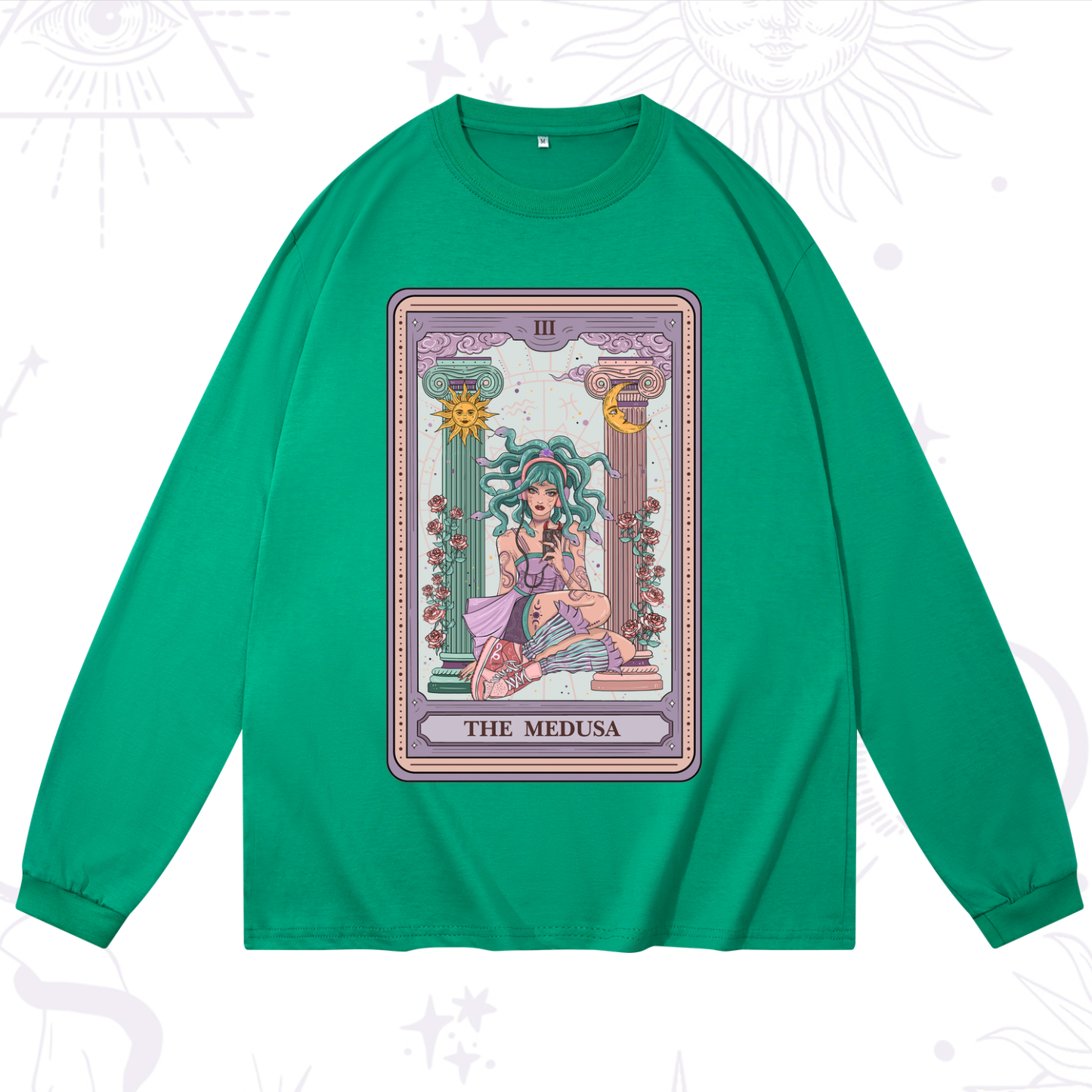 Purplehecate The Fashionable Medusa Tarot Card Long Sleeve T-Shirt