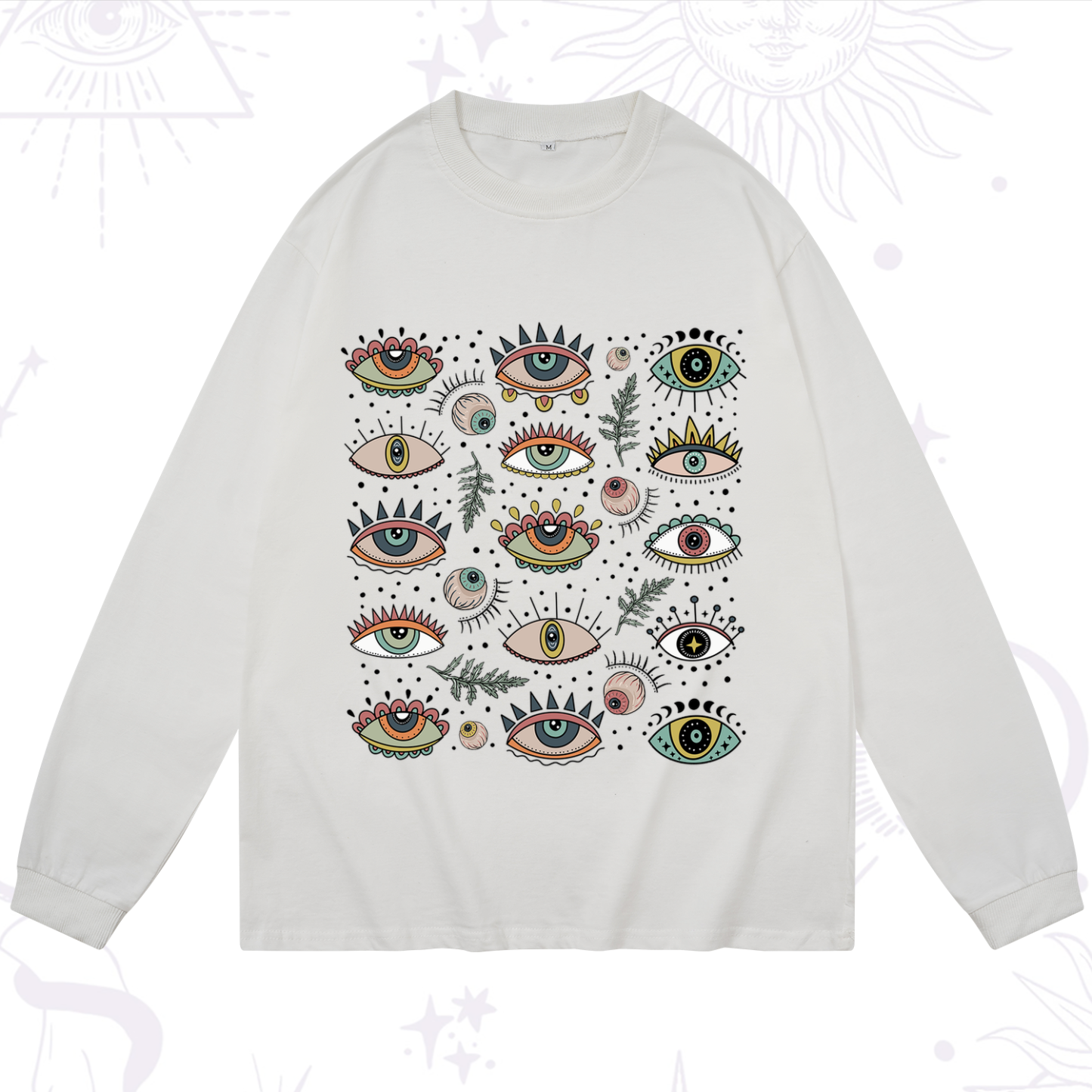 Purplehecate Evil Eye Array Long Sleeve T-Shirt