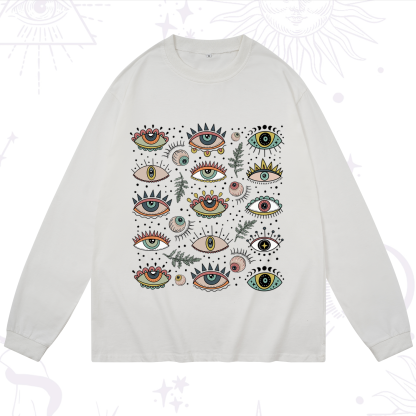 Purplehecate Evil Eye Array Long Sleeve T-Shirt