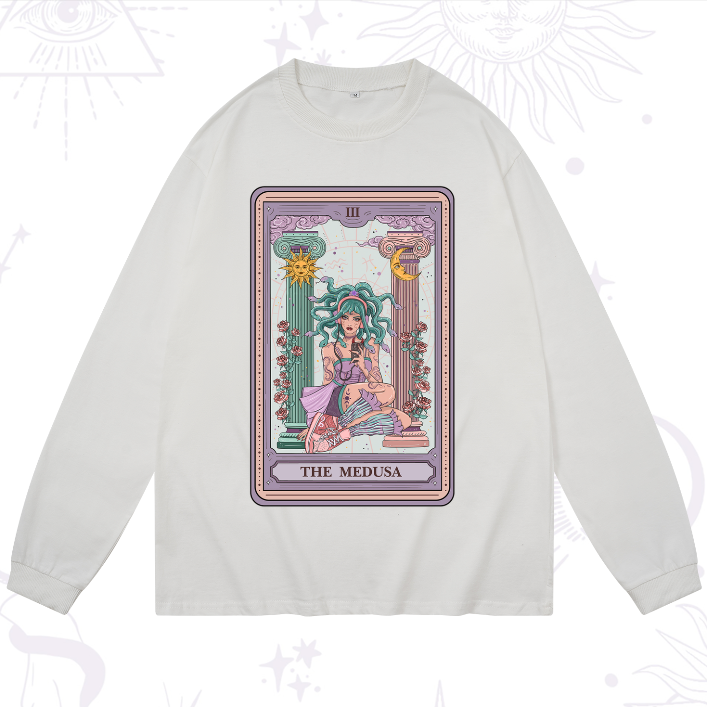 Purplehecate The Fashionable Medusa Tarot Card Long Sleeve T-Shirt