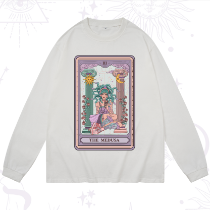 Purplehecate The Fashionable Medusa Tarot Card Long Sleeve T-Shirt