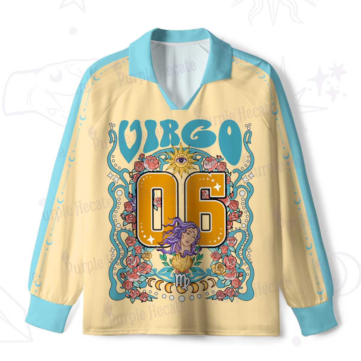 Purplehecate Virgo Spirit Zodiac Long Sleeve Jersey Shirt
