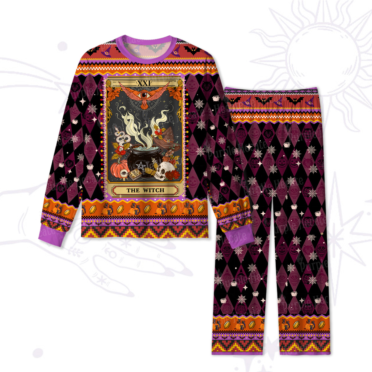 Purplehecate The Witch Magical Tarot Halloween Pajamas