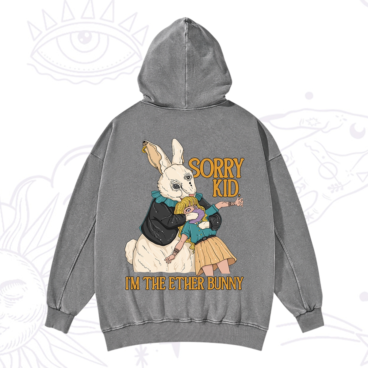 Purplehecate Sorry Kid I'm Easter Bunny Washed Hoodie