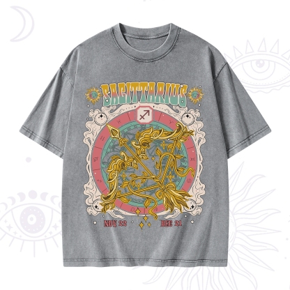 Purplehecate Sagittarius Cosmic Zodiac Washed T-Shirt
