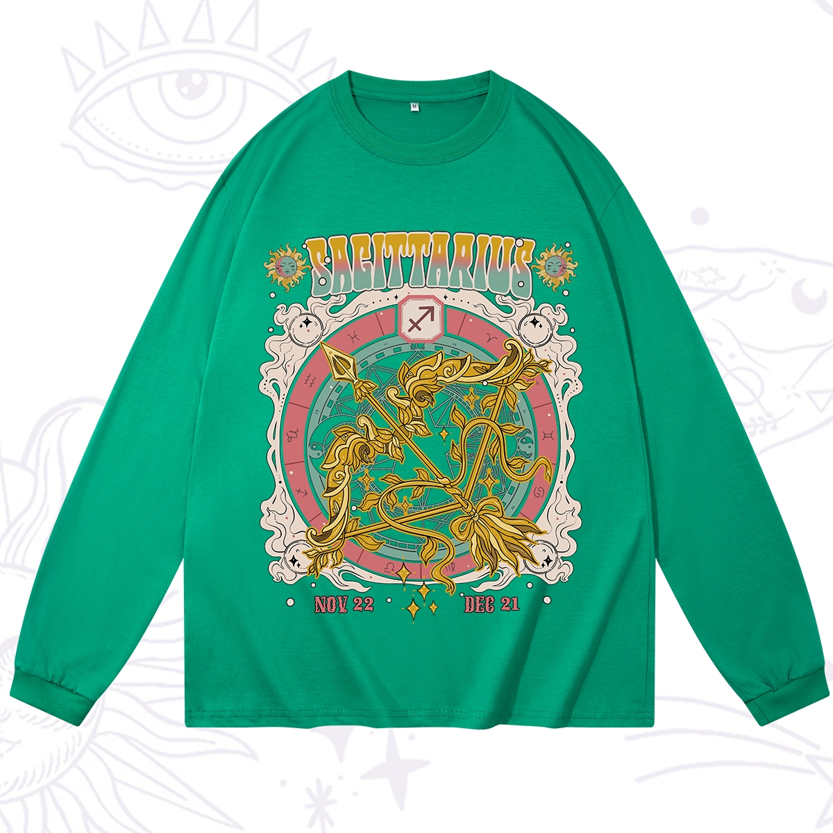 Purplehecate Sagittarius Cosmic Zodiac Long Sleeve T-Shirt