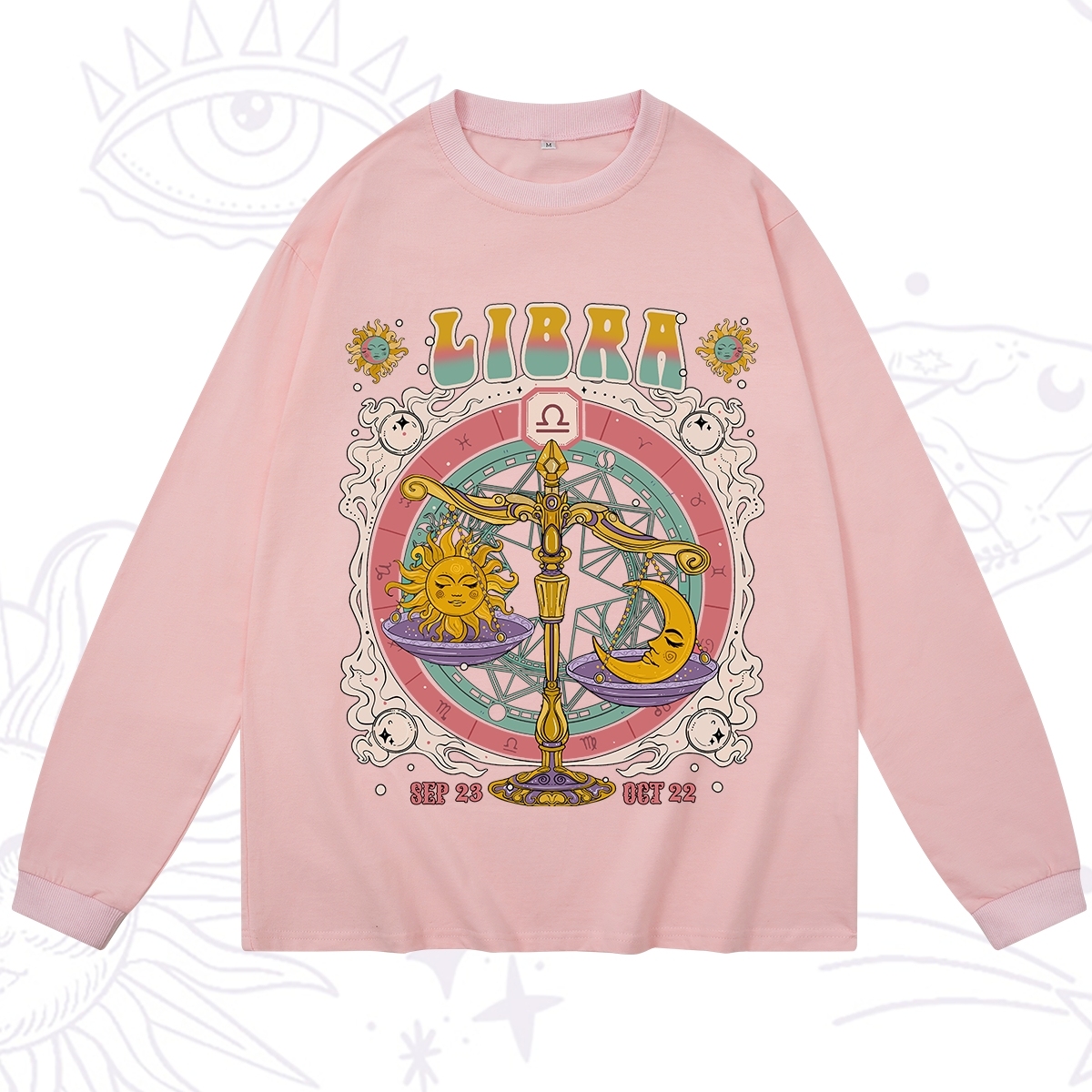 Purplehecate Libra Cosmic Zodiac Long Sleeve T-Shirt