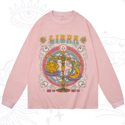 Purplehecate Libra Cosmic Zodiac Long Sleeve T-Shirt
