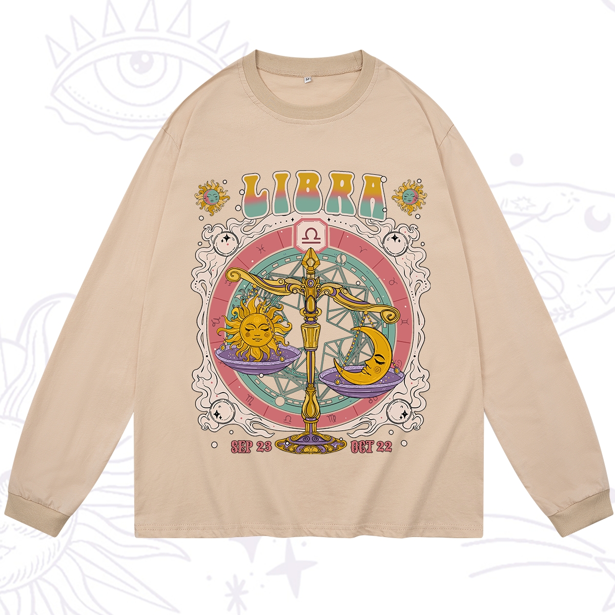 Purplehecate Libra Cosmic Zodiac Long Sleeve T-Shirt